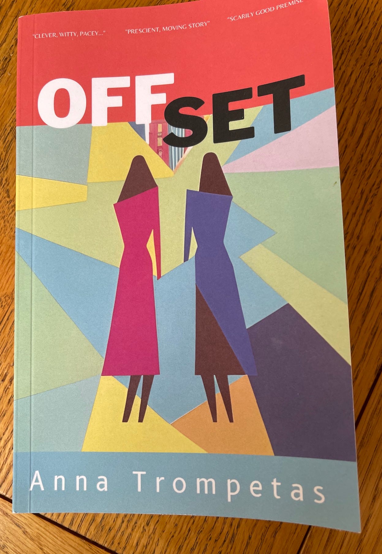 The cover picture of a paperback ‘OffSet’ by Anna Trompetas