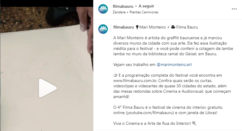 Produção de conteúdo para a página Artes Visuais Bauru www.instagram ...