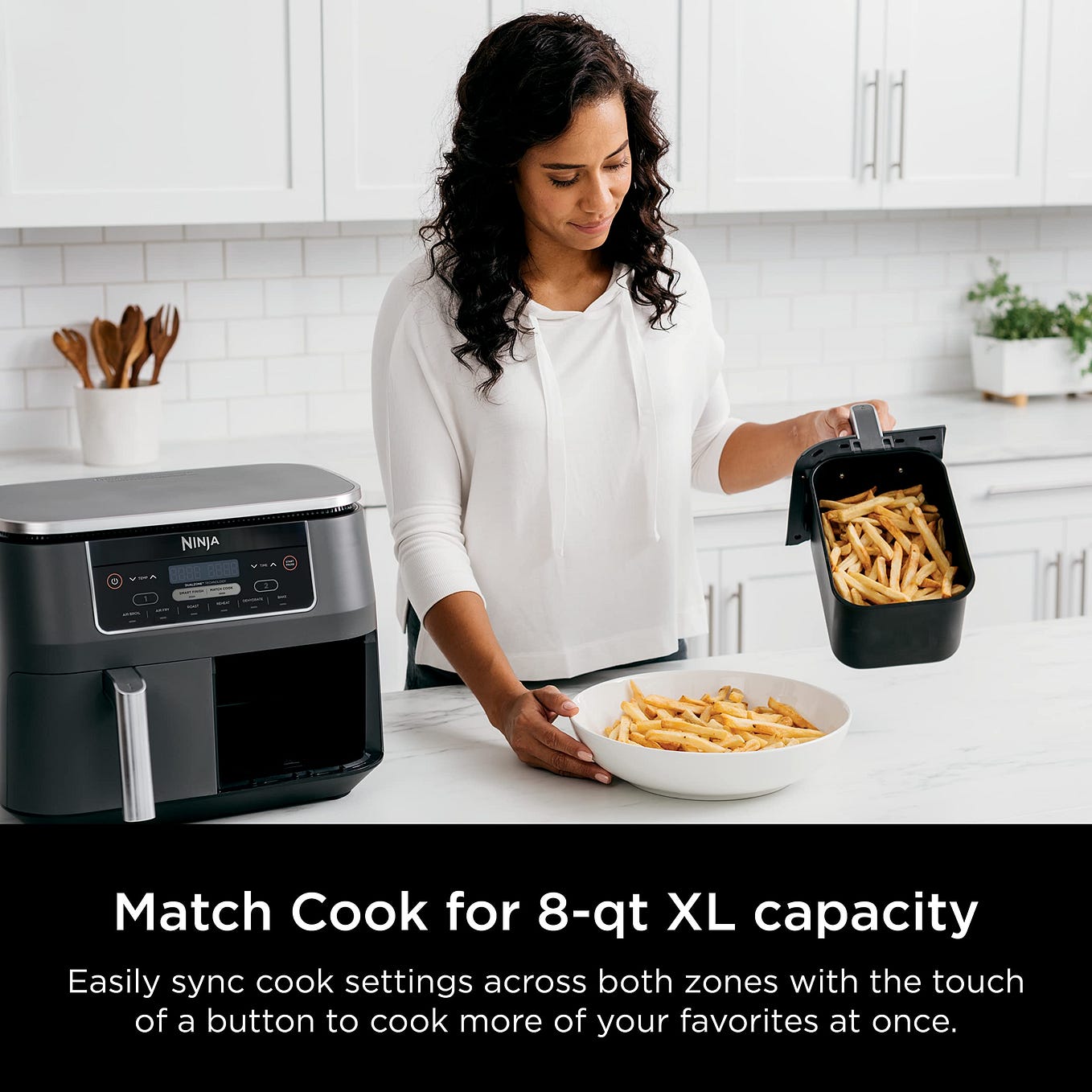 Title; Elevate Your Cooking, with the Ninja DZ201 Foodi 8 Quart 6 in 1  DualZone 2 Basket Air Fryer, by 10X Secrets