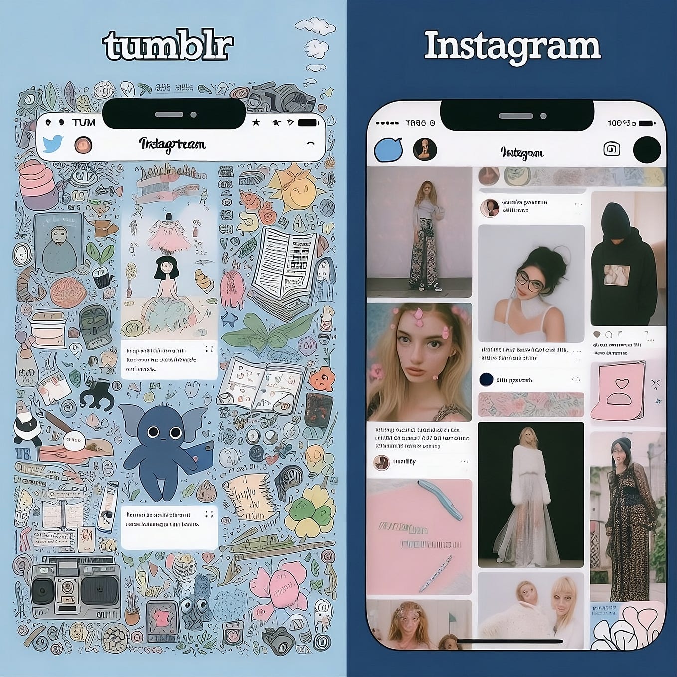 tumblr vs instagram diffrent social media