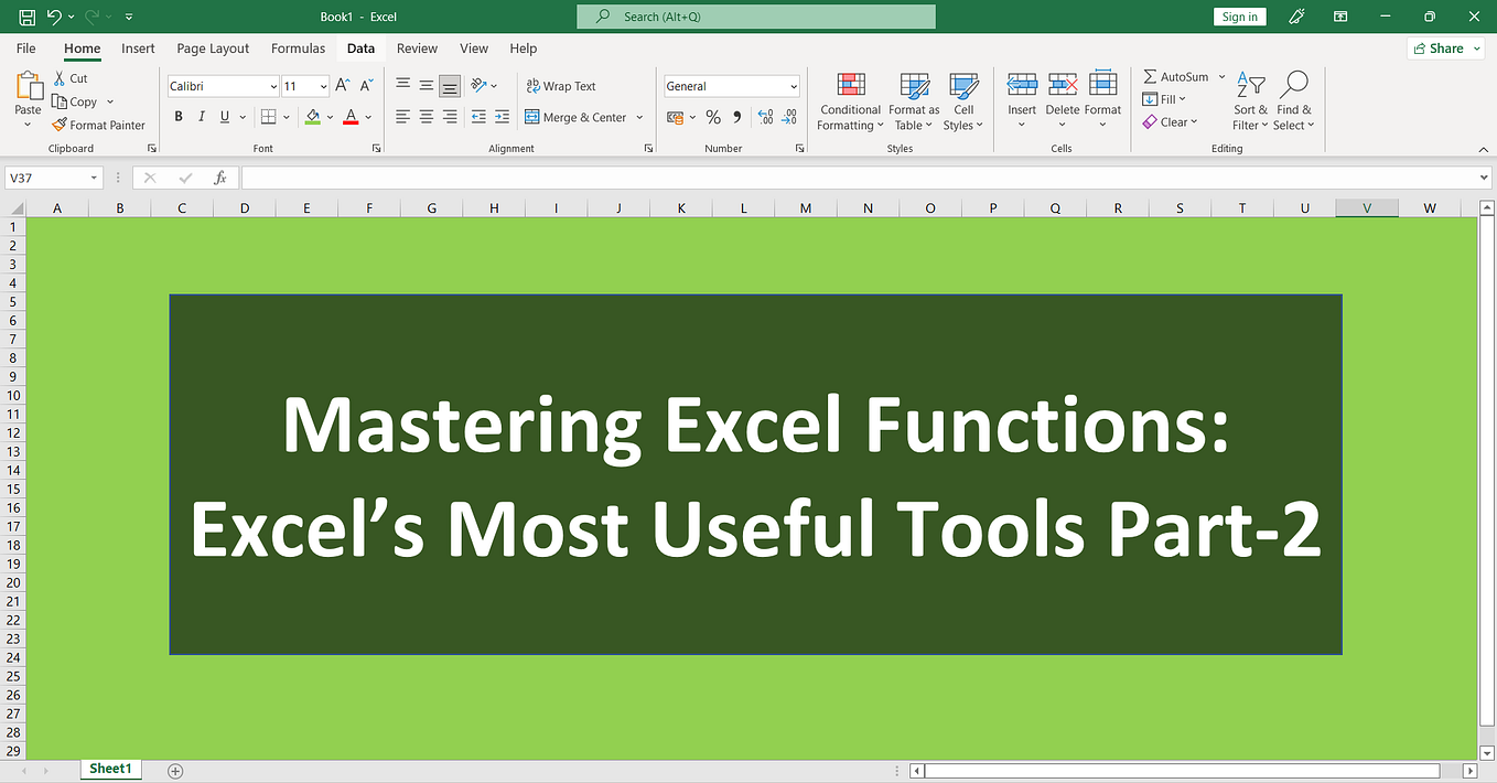 Essential Functions in Excel for Data Preprocessing | by KSV Muralidhar ...