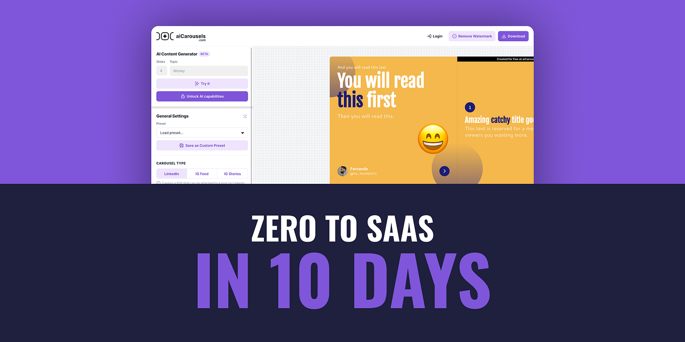 From Zero to SaaS — Building and Launching a SaaS in 10 Days! 🚀