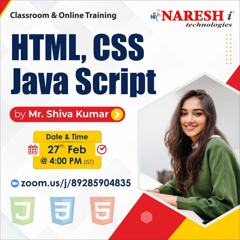 Best Html CSS JavaScript Software Training Institute NareshIT