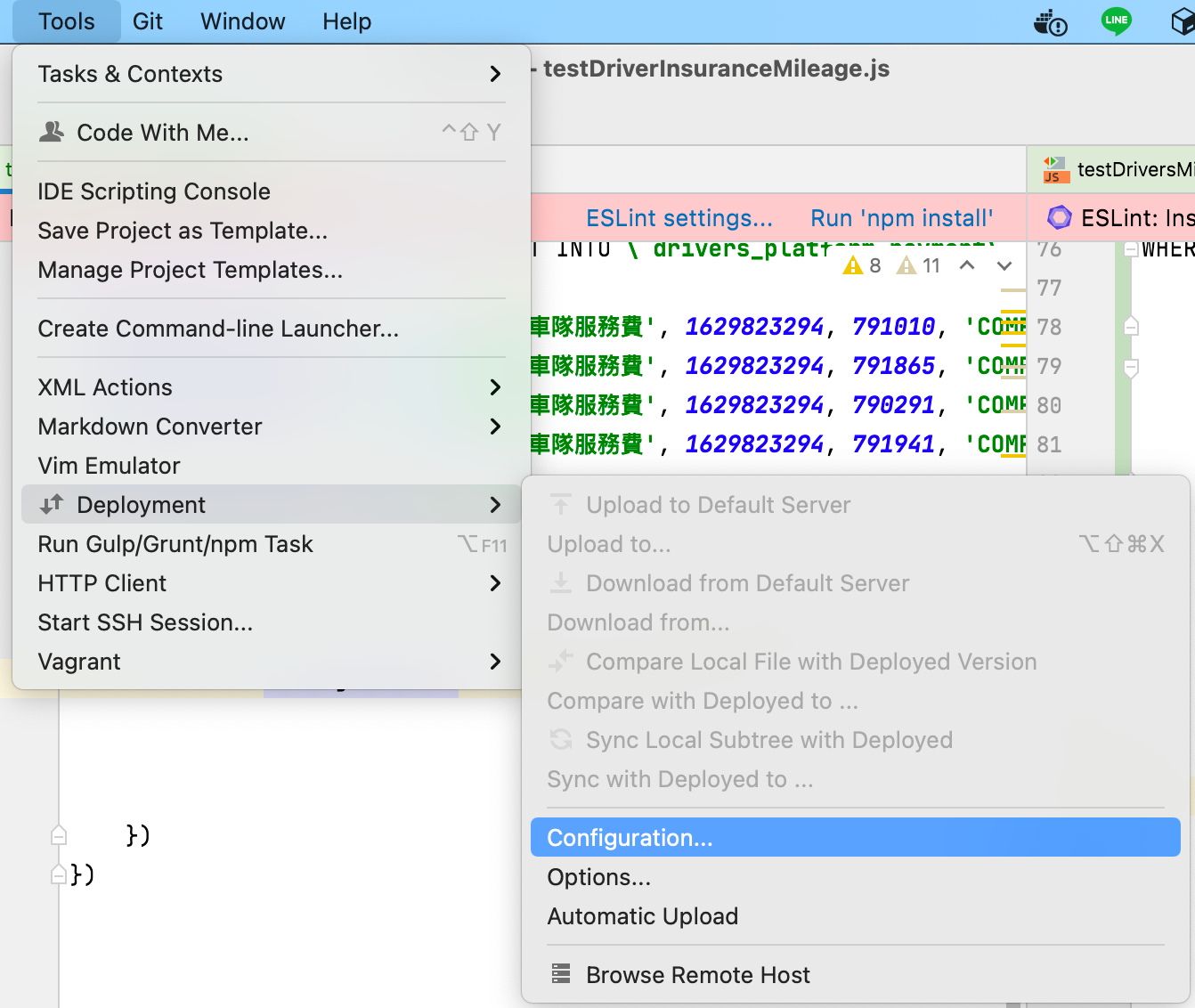 line wrap long lines inside markdown ``` code blocks ``` in ...