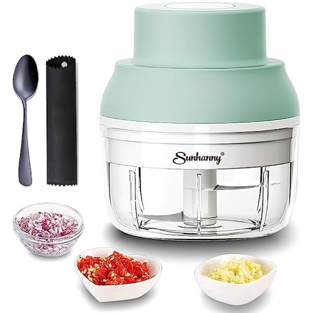 La Reveuse Electric Mini Food Processor Blender with 200 Watts, 2-Cup Prep  Bowl for Mincing,Chopping(Metallic Gray) 