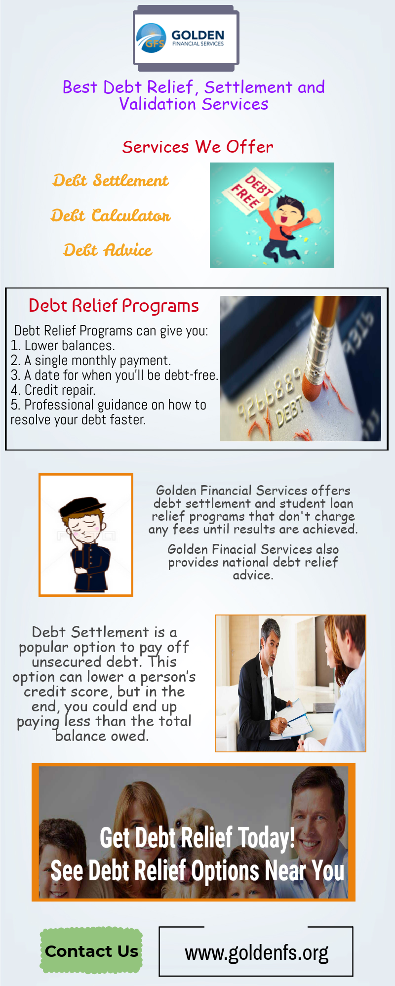 Debt Consolidation Solutions. Golden Financial Services offers debt