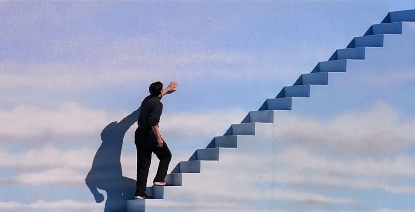 The cloudy walls surrounding Seahaven Island, in The Truman Show.