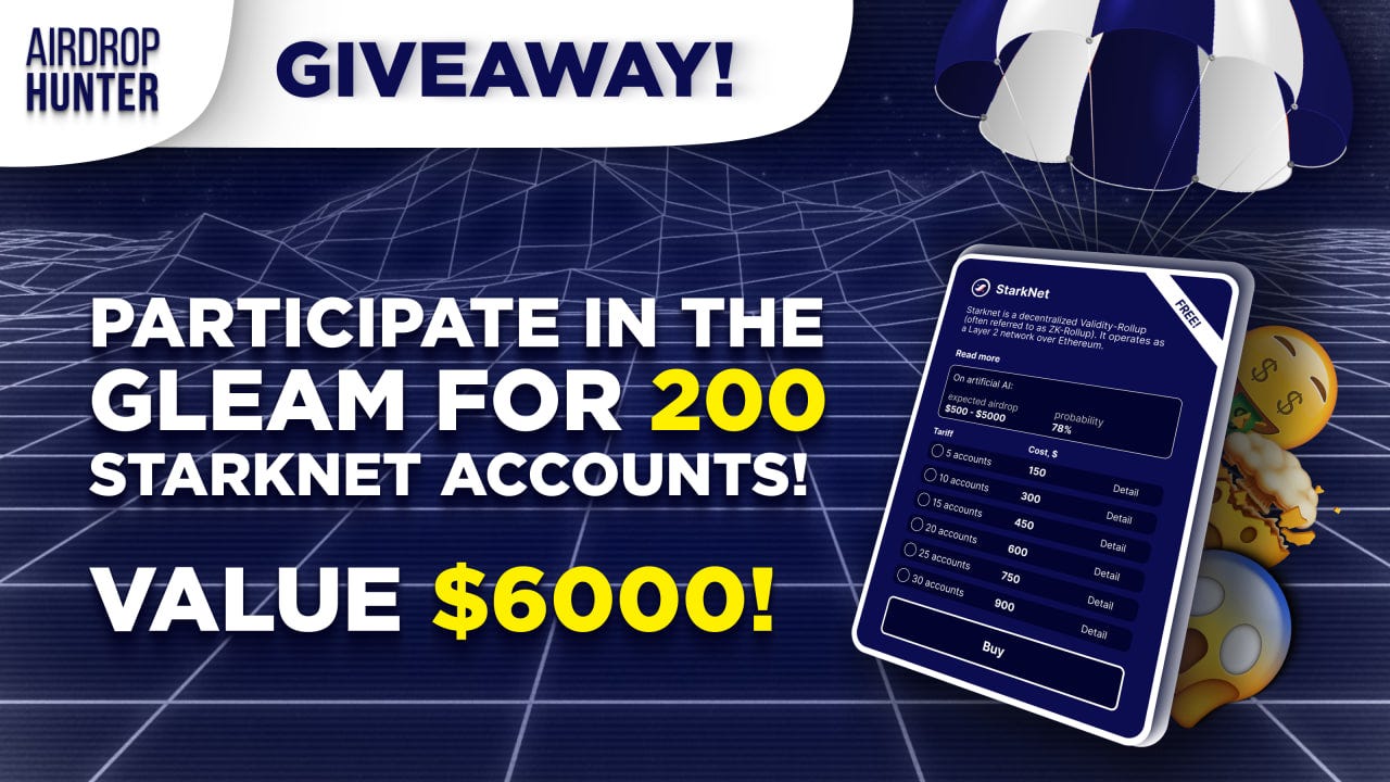 Giveaway of Accounts value $6000 from Airdrop Hunter