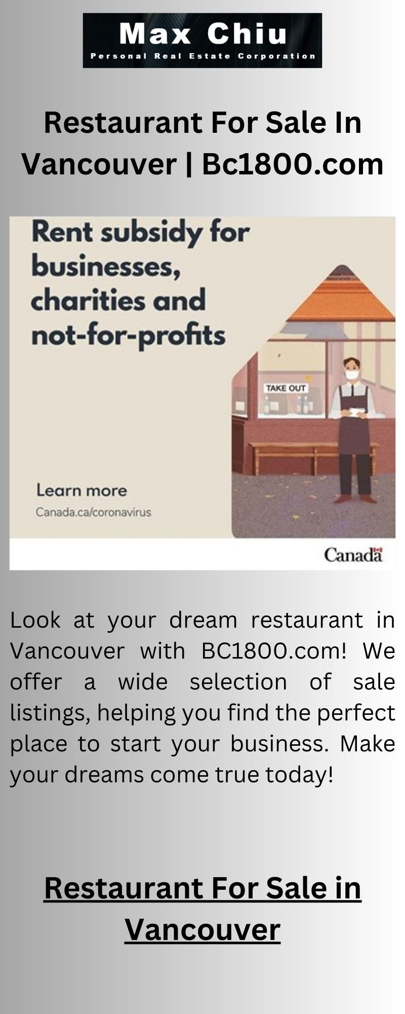 Prime Business Opportunity Property for Sale in Vancouver by