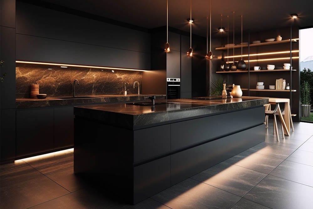 Modern Kitchen Black Parlunbuildings Medium