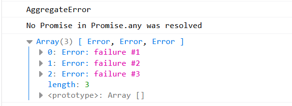 Using AggregateError in JavaScript