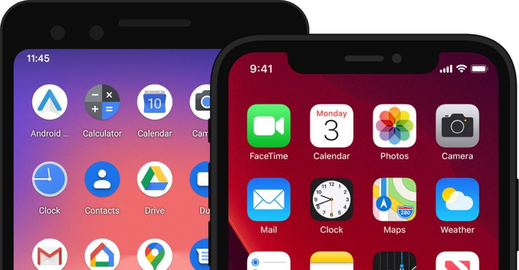 Free Android and iOS app icon template for Sketch and Figma