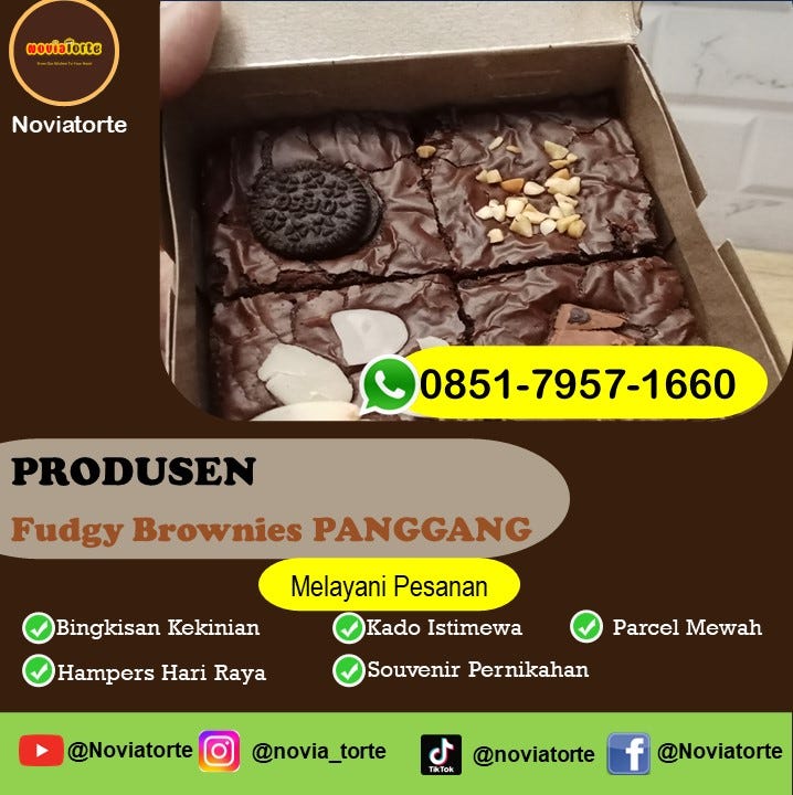 WA 085179571660, Fudgy Fudge Brownies Surabaya Noviatorte by