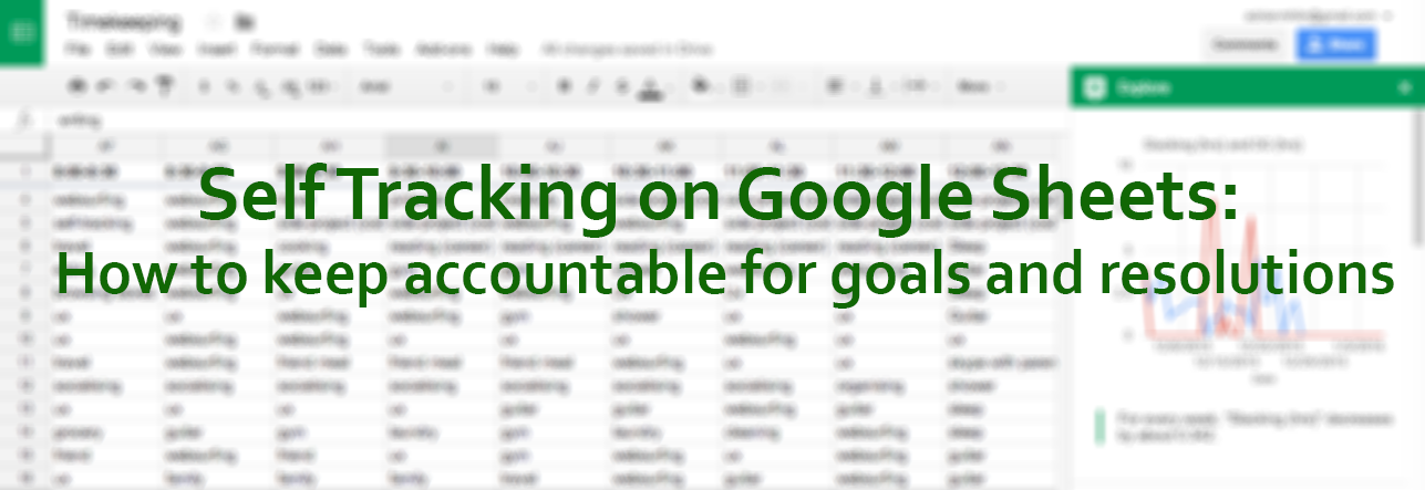 Self Tracking on Google Sheets: How to keep accountable for goals and resolutions