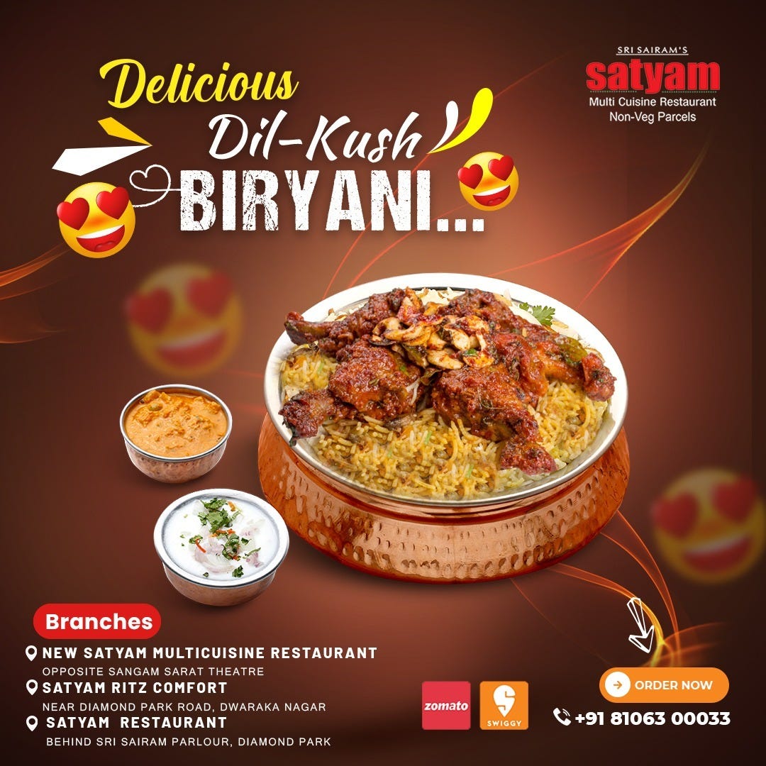 Satyam Restaurant The Best Biryani in Vizag by Satyam Medium
