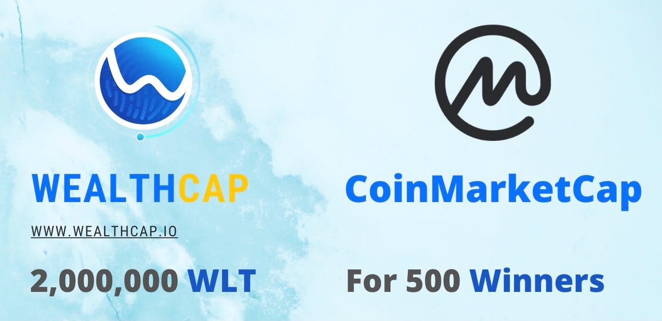 Wealth partners with CoinMarketCap to give out 2,000,000 WLT !!