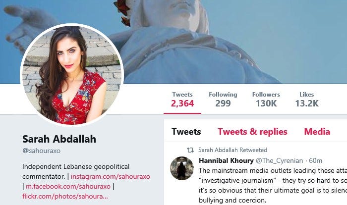 Syria propaganda and the mysterious ‘Sarah Abdallah’: a Hizbullah connection?