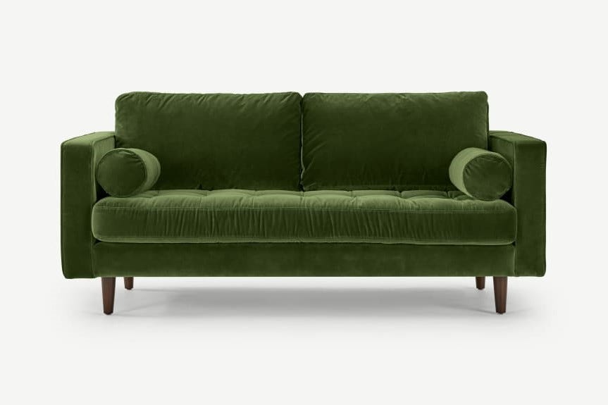 Scott 3 Seater Velvet Sofa | Green Velvet 3 Seater Sofa | Splendour ...