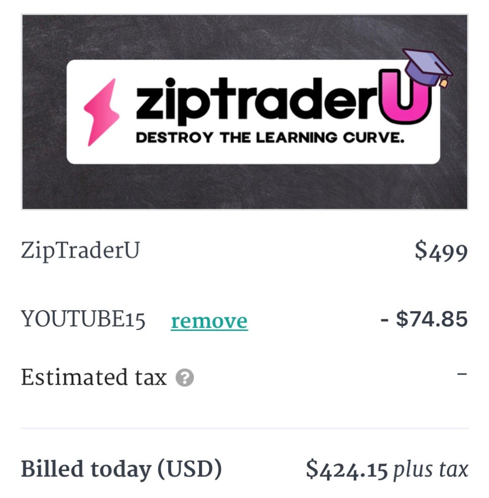 ZipTraderU review — How I learned how to trade (June 2023 Sale 15 off discount promo code