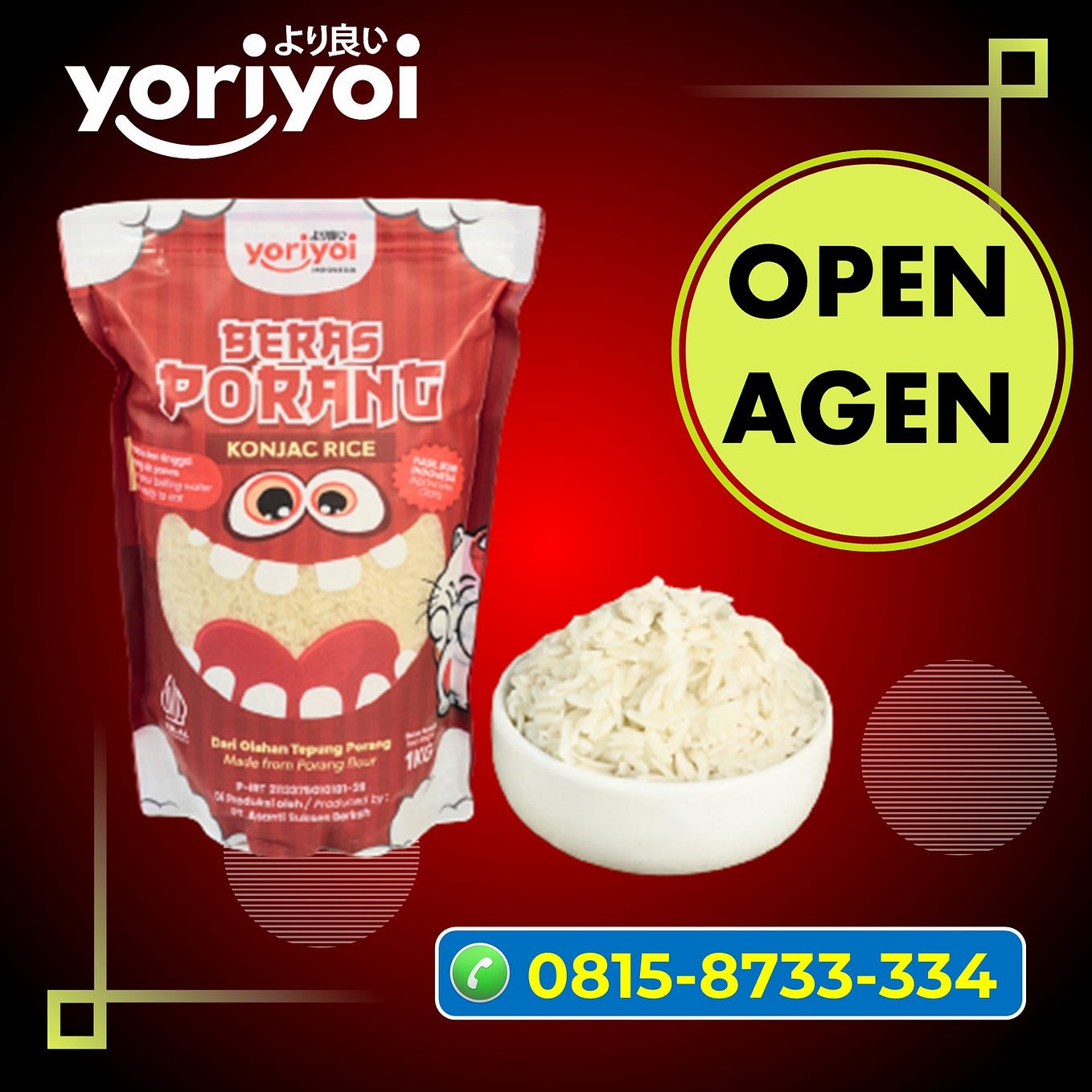 Penyedia Beras Konjac Terbaik melayani Yogyakarta , Hub 08158733334