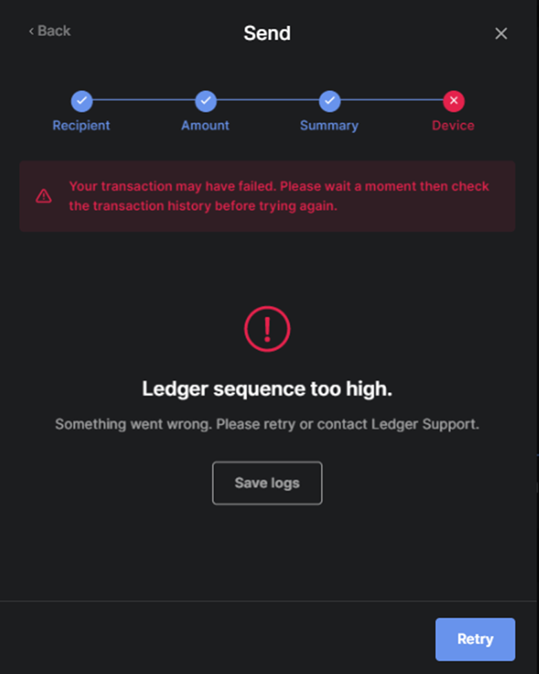 How to fix Internal process error (3765269347) on Ledger Live by