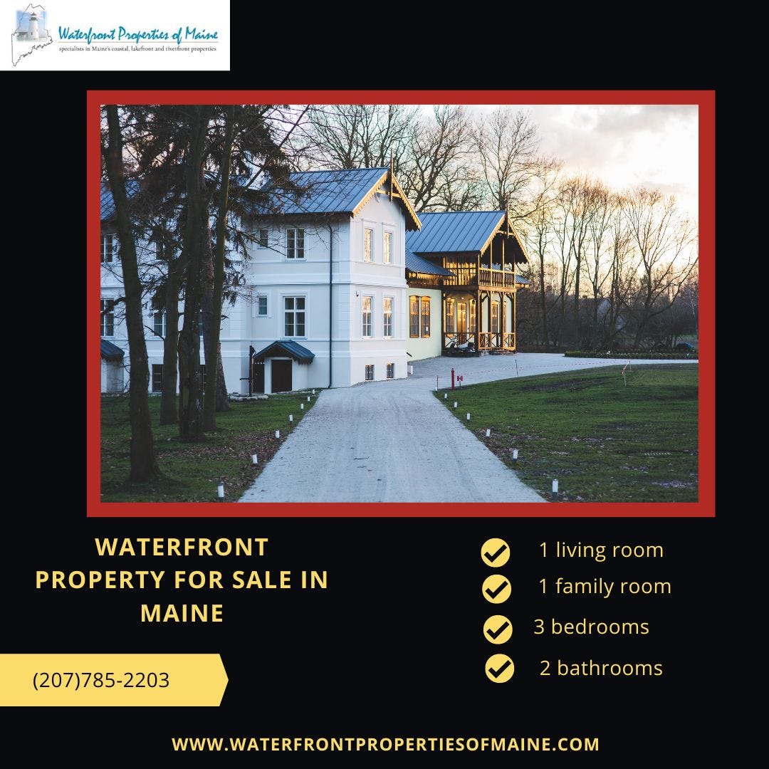 Luxury Home for Sale At Maine — Waterfront Property Waterfront