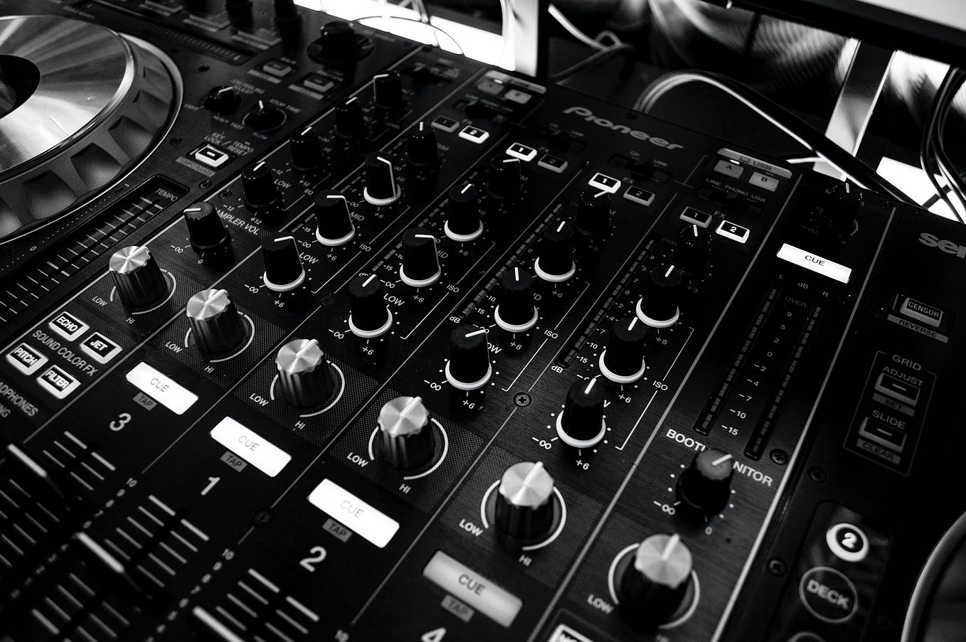 Music editing station.