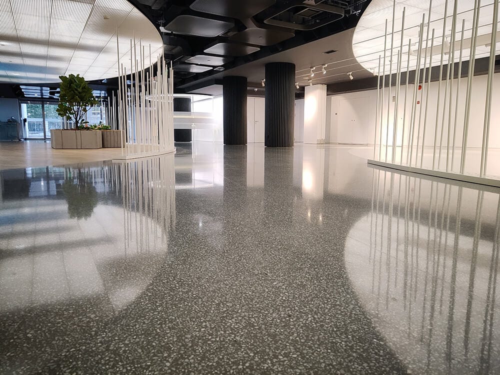 The Battle of Terrazzo Epoxy Terrazzo Vs Cement Terrazzo Daher Novel
