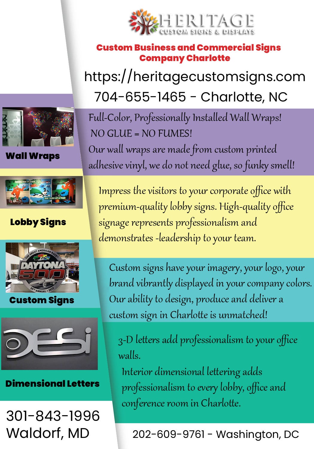 Custom Business and Commercial Signs Company Southern Maryland by