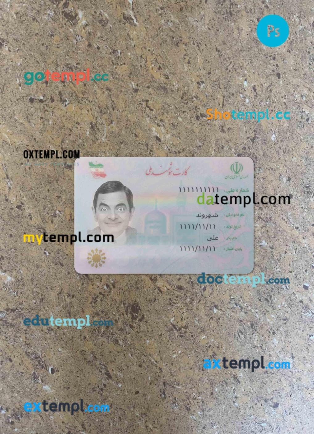 Ireland residence permit editable PSD files, scan look and photo