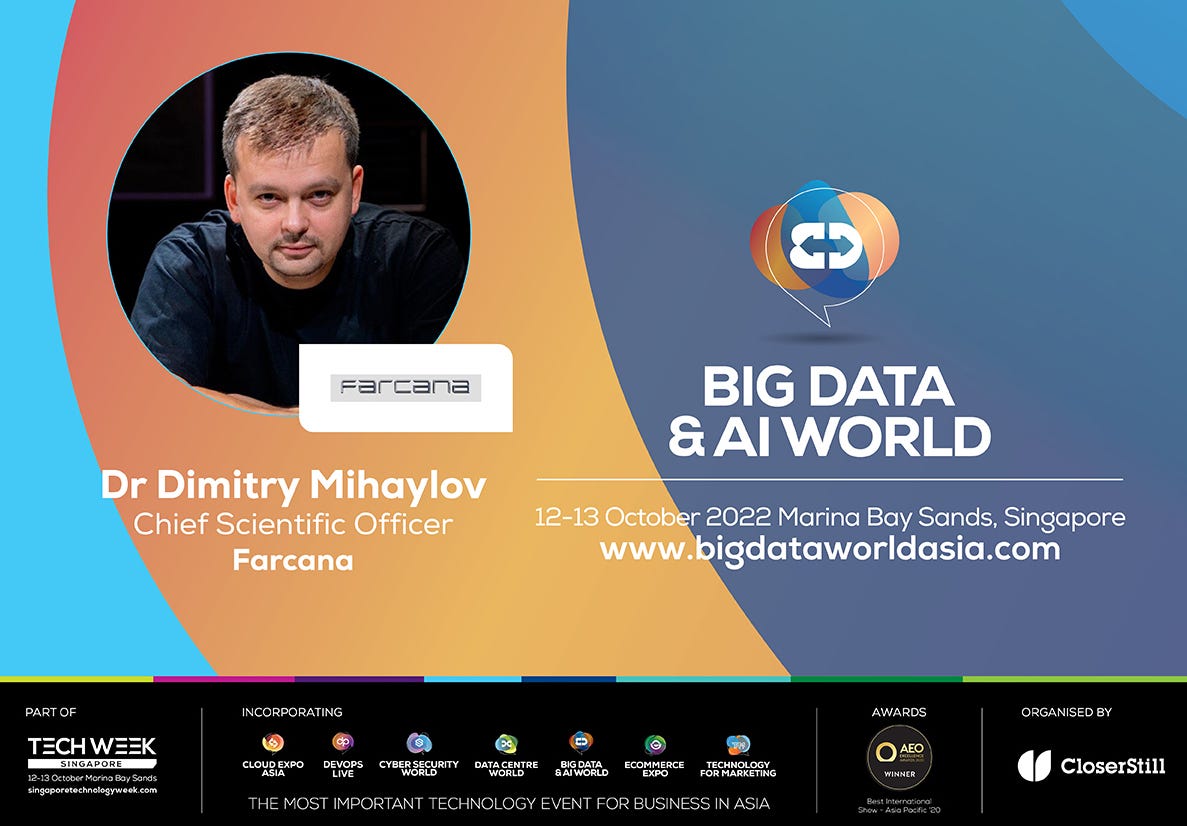 Farcana’s CSO Dr. Mihaylov speaks at Big Data & AI World Asia 2022