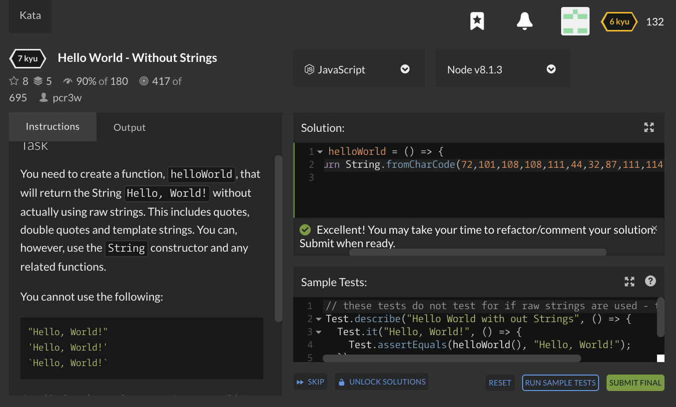 CodeWars: JavaScript Array Filter | by Priyesh | Problem Solving with  CodeWars | Medium