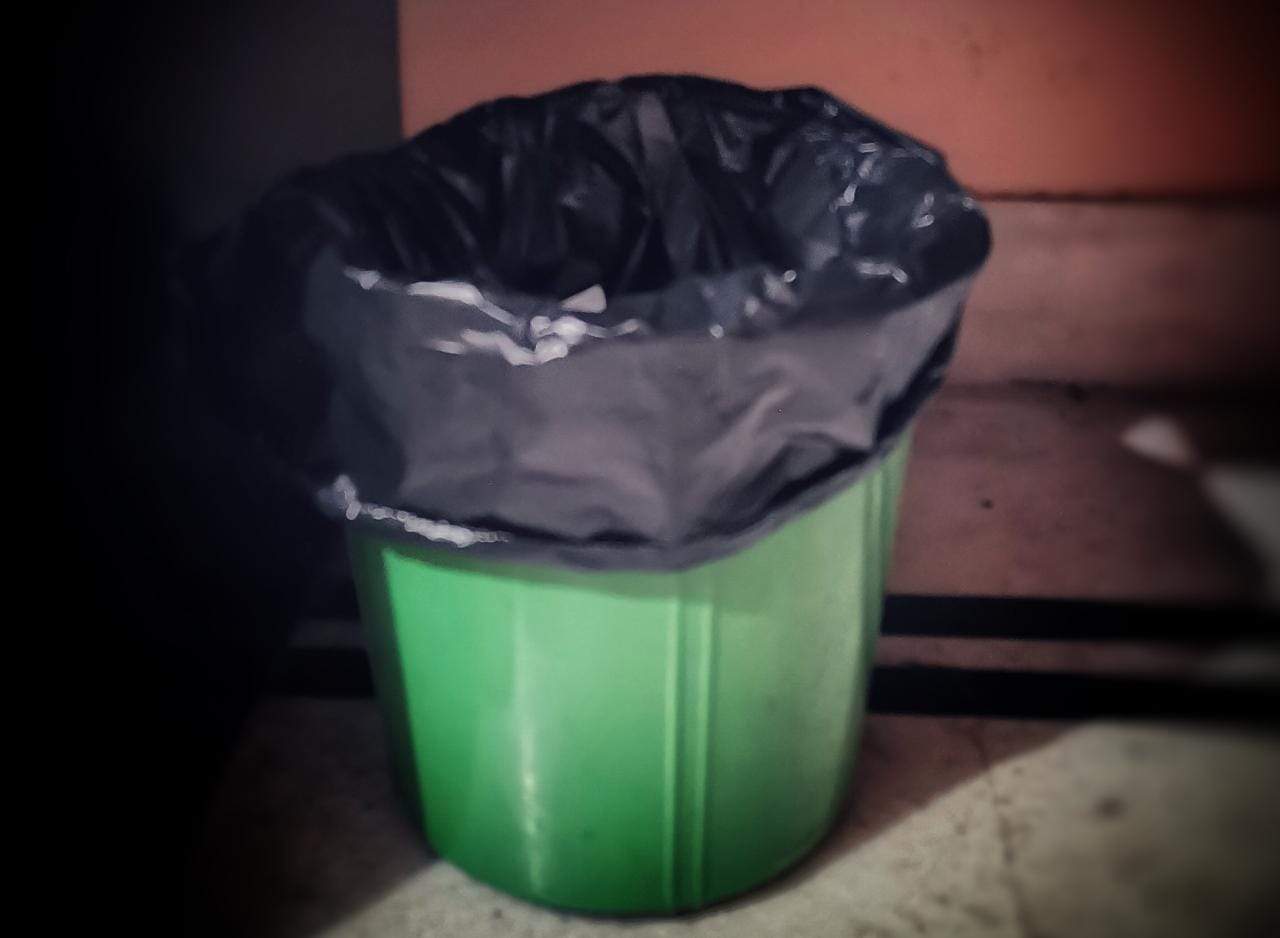 Dustbin in the room . The whole mindset behind keeping a bin by