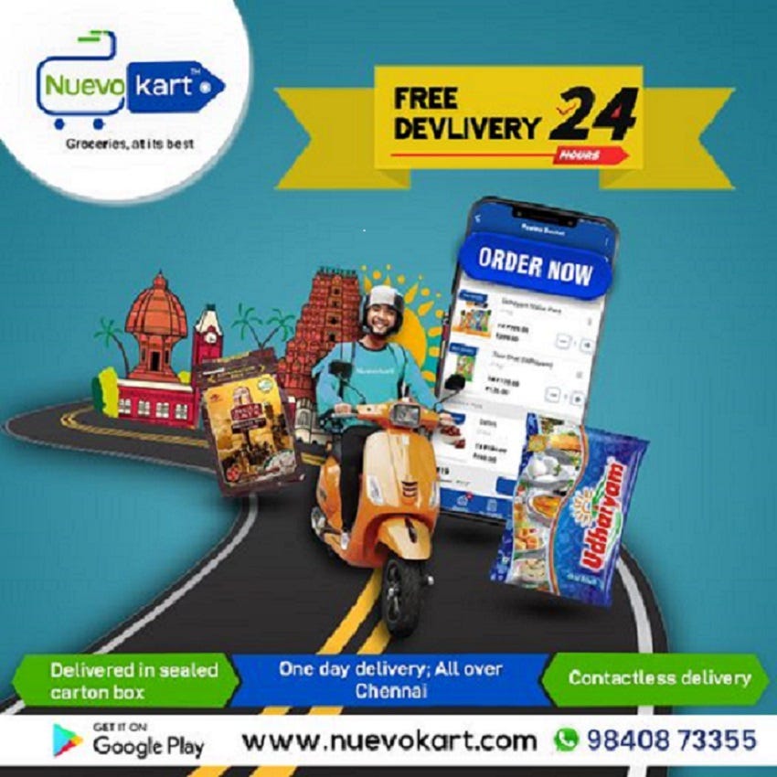 Grocery home delivery Chennai. The majority of the grocery shops offer