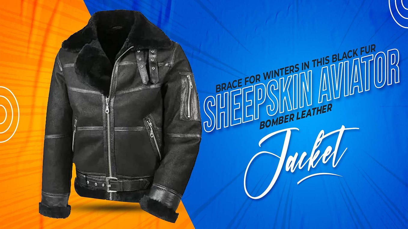Get This B3 Sheepskin Shearling Black Leather Jacket Now And Uplift