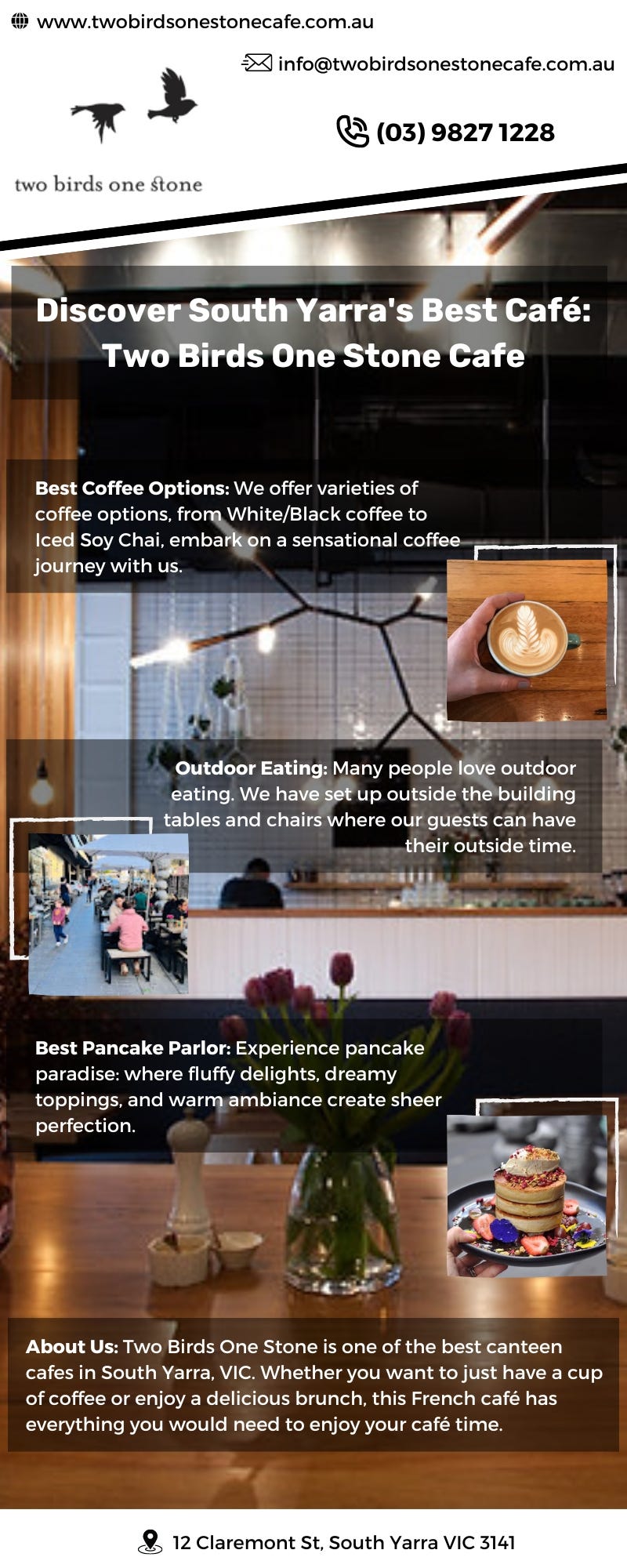 French Cafe & Restaurant in South Yarra — Two Birds One Stone Cafe Two Birds One Stone Cafe