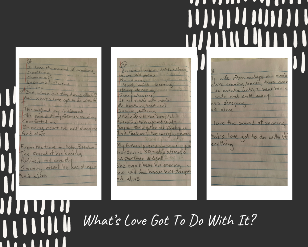 Brava Emily!! I loved the poem, the storytelling use of enjambment and