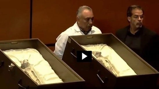 Last night, the Mexican Congress displayed two potentially alien bodies.