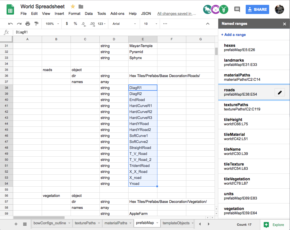 Representing and Editing JSON with Spreadsheets
