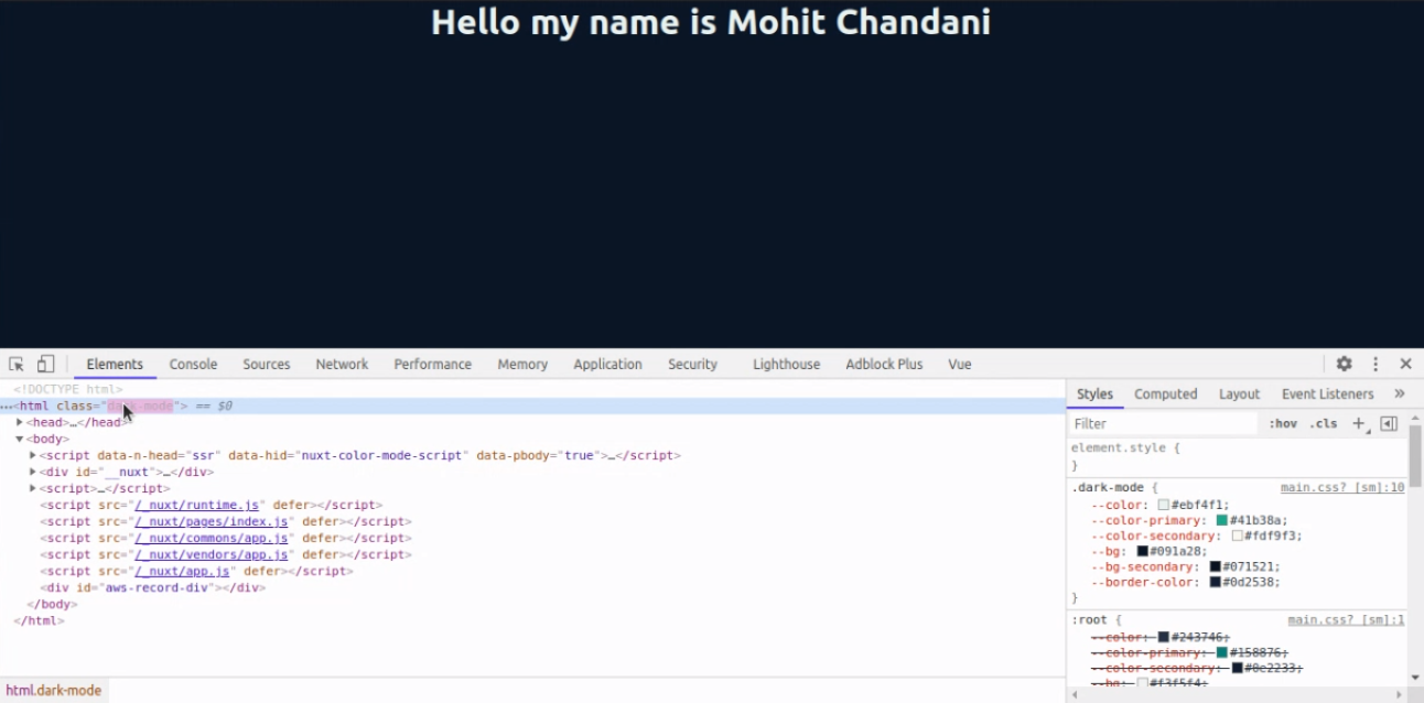 Dark theme with Nuxt.js. The dark mode is the current trend for… | by Mohit  Chandani | Medium