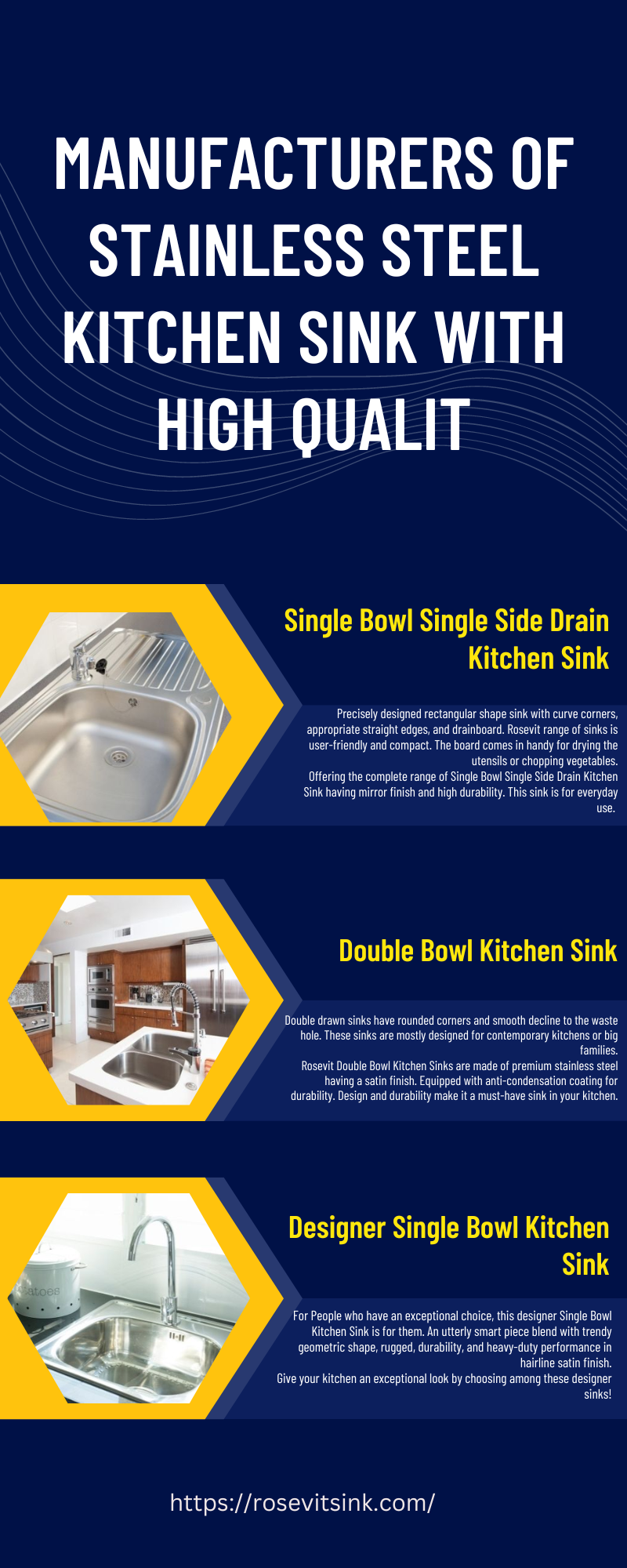 Manufacturers of stainless steel kitchen sink with high quality Mehul