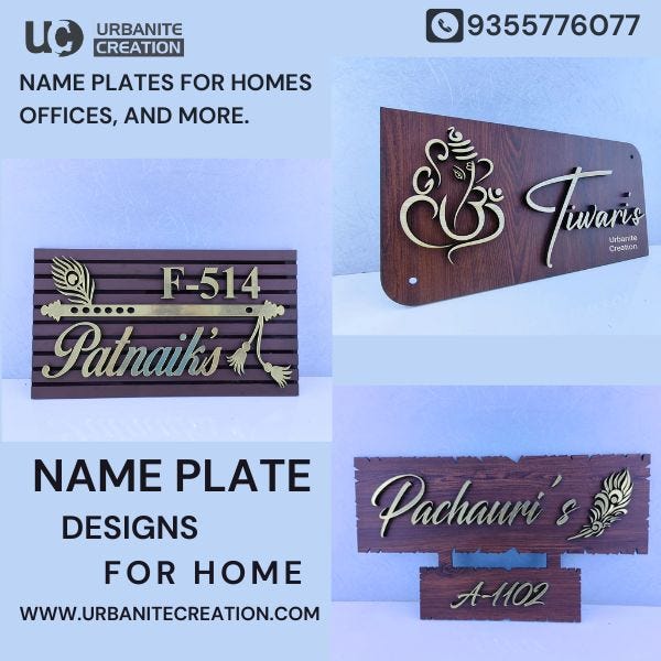 Acrylic Name Plate Urbanite Creation Medium