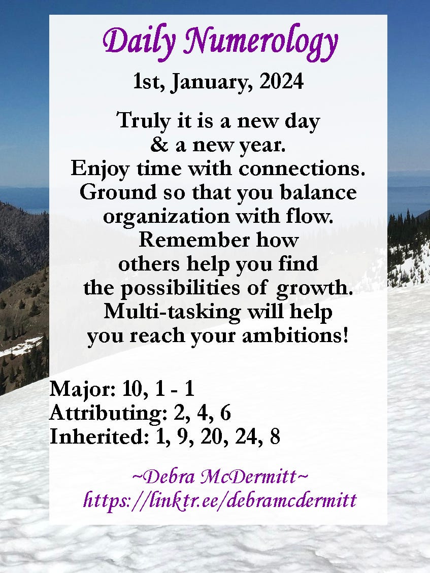 2024 — Jan. 2ndNumerology Debra McDermitt Medium