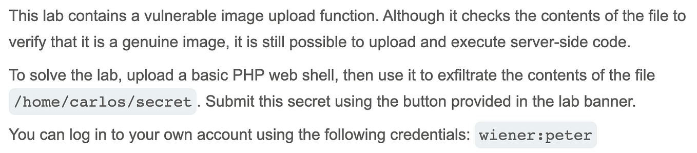 Write-up: Remote code execution via web shell upload | 2024 - mark1yan ...