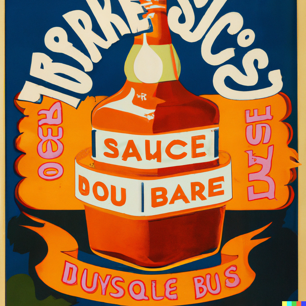 A vintage-looking poster for BBQ sauce.