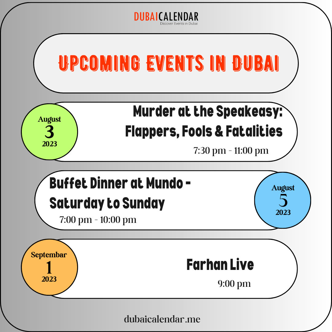 Popular Events In Dubai — Dubai Calendar by Dubai Calendar Medium