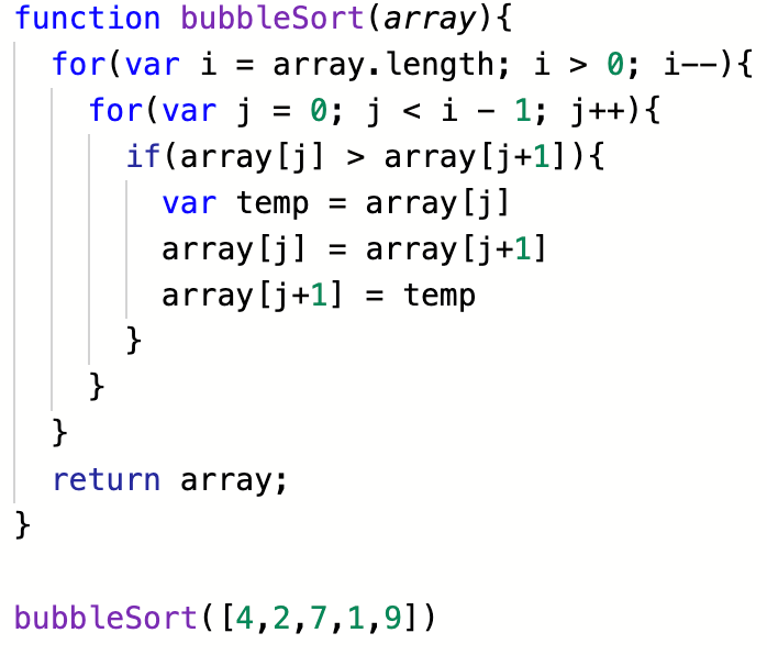 Bubble sort algorithm 