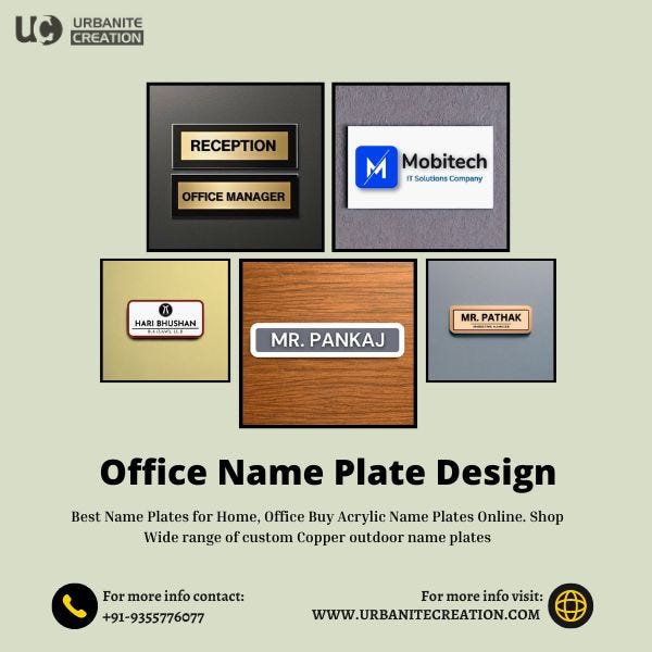Name Plate Design Urbanite Creation Medium