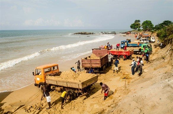 Coastal Erosion due to Sand Mining in Ghana