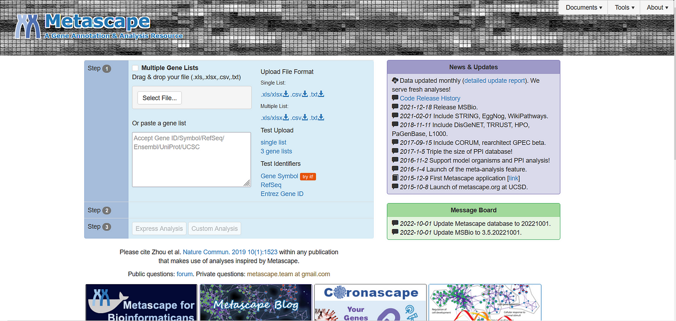 Bioinformatics 2 Metascape The simple but powerful functional